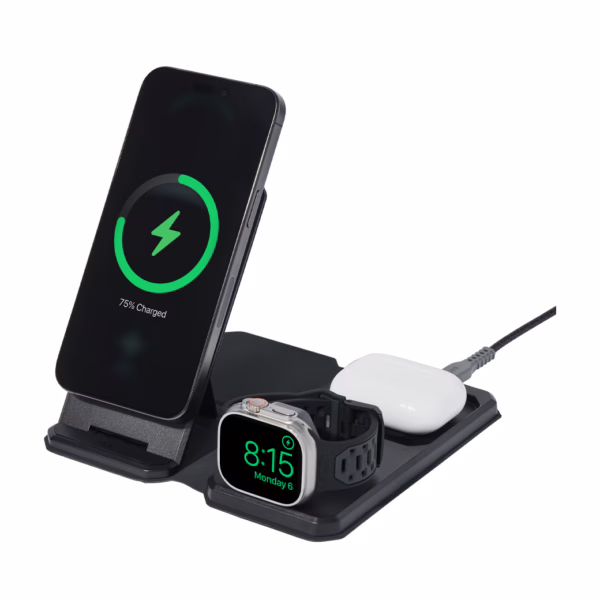 UAG รุ่น 3 in 1 Travel & Desktop Charger + Case - แท่นชาร์จไร้สาย - สี Black/Grey