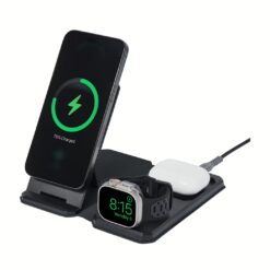 UAG รุ่น 3 in 1 Travel & Desktop Charger + Case - แท่นชาร์จไร้สาย - สี Black/Grey