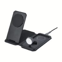 UAG รุ่น 3 in 1 Travel & Desktop Charger + Case - แท่นชาร์จไร้สาย - สี Black/Grey