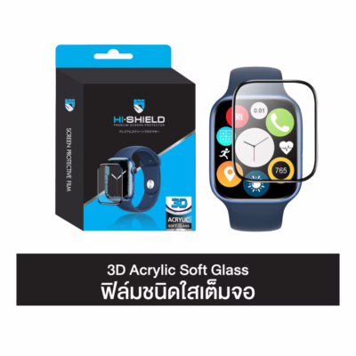Hishield รุ่น 3D Acrylic Soft Glass - ฟิล์มกึ่งกระจก Apple Watch Series 10 (46mm) - สี Black