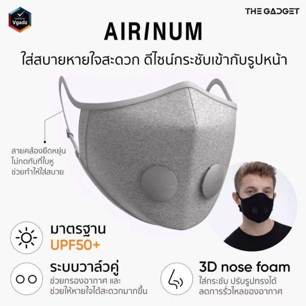 Airinum รุ่น Urban Air Mask (L) - หน้ากากอนามัย - สี Onxy Black