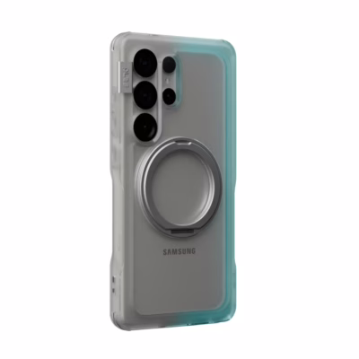 Ples รุ่น Arche TwoFace Magnetic Ring Stand - เคส Galaxy S25 Ultra - สี Silver/Powder Blue