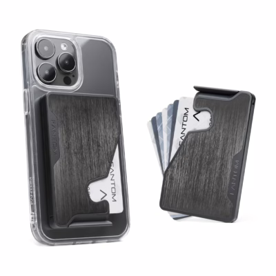 Fantom รุ่น FANTOM M - Slim - ที่เก็บบัตรติดหลังมือถือ - สี Aluminum Black