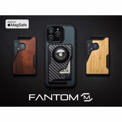 Fantom รุ่น FANTOM M - Slim - ที่เก็บบัตรติดหลังมือถือ - สี Carbon Fiber