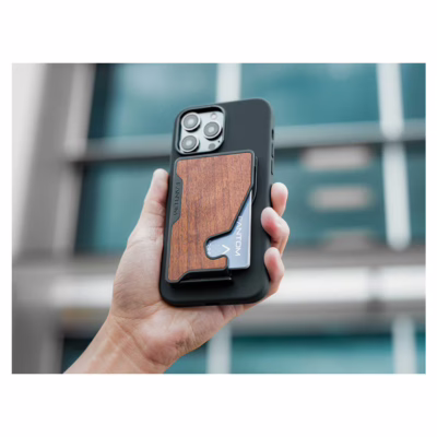 Fantom รุ่น FANTOM M - Extra Slim - ที่เก็บบัตรติดหลังมือถือ - สี Walnut