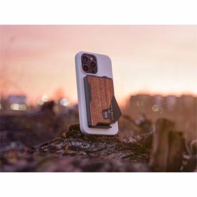 Fantom รุ่น FANTOM M - Extra Slim - ที่เก็บบัตรติดหลังมือถือ - สี Walnut