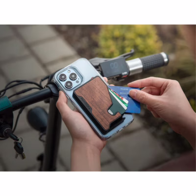 Fantom รุ่น FANTOM M - Extra Slim - ที่เก็บบัตรติดหลังมือถือ - สี Walnut