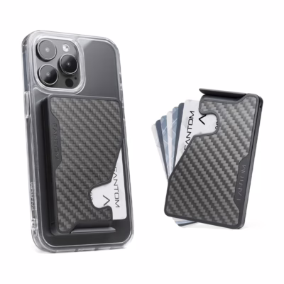Fantom รุ่น FANTOM M - Slim - ที่เก็บบัตรติดหลังมือถือ - สี Carbon Fiber