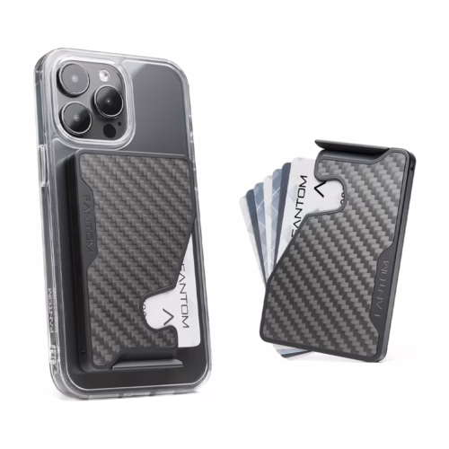 Fantom รุ่น FANTOM M - Slim - ที่เก็บบัตรติดหลังมือถือ - สี Carbon Fiber