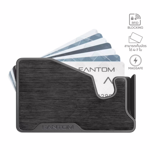 Fantom รุ่น FANTOM M - Extra Slim - ที่เก็บบัตรติดหลังมือถือ - สี Aluminum Black