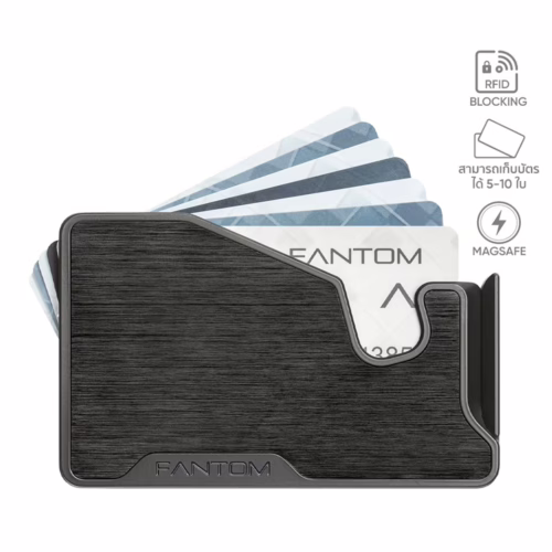 Fantom รุ่น FANTOM M - Slim - ที่เก็บบัตรติดหลังมือถือ - สี Aluminum Black