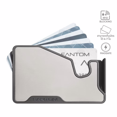 Fantom รุ่น FANTOM M - Extra Slim - ที่เก็บบัตรติดหลังมือถือ - สี Titanium