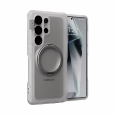 Ples รุ่น Arche Magnetic Ring Stand - เคส Galaxy S25 Ultra - สี Matt Clear (Silver)