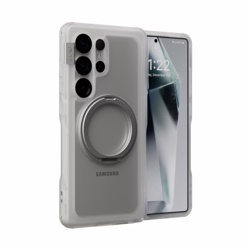 Ples รุ่น Arche Magnetic Ring Stand - เคส Galaxy S25 Ultra - สี Matt Clear (Silver)