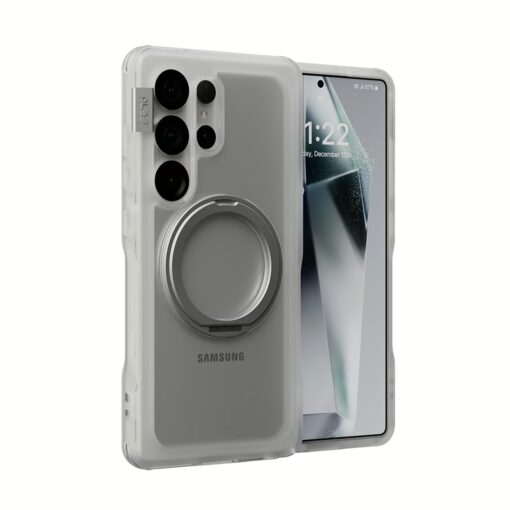 Ples รุ่น Arche Magnetic Ring Stand - เคส Galaxy S25 Ultra - สี Matt Clear (Silver) - Image 4