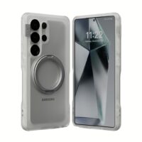 Ples รุ่น Arche Magnetic Ring Stand - เคส Galaxy S25 Ultra - สี Matt Black (Blue)