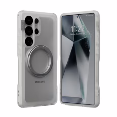 Ples รุ่น Arche Magnetic Ring Stand - เคส Galaxy S25 Ultra - สี Matt Clear (Silver)