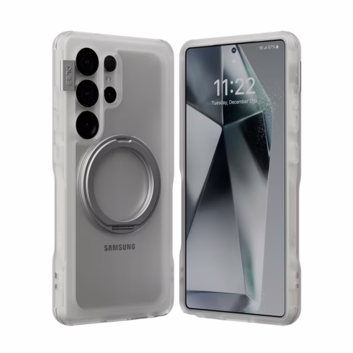 Ples รุ่น Arche Magnetic Ring Stand - เคส Galaxy S25 Ultra - สี Matt Clear (Silver)