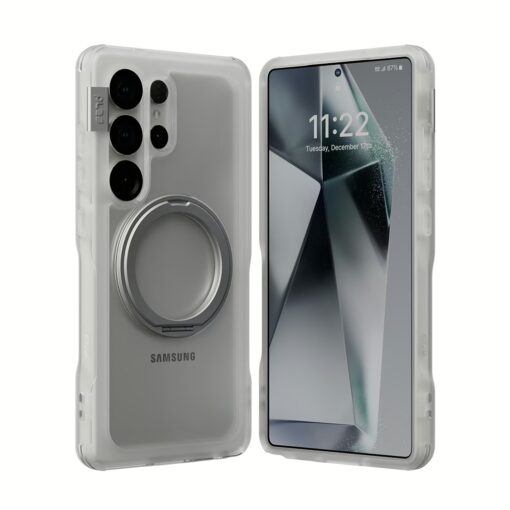 Ples รุ่น Arche Magnetic Ring Stand - เคส Galaxy S25 Ultra - สี Matt Clear (Silver) - Image 5