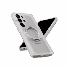 Ples รุ่น Arche Magnetic Ring Stand - เคส Galaxy S25 Ultra - สี Matt Clear (Silver)