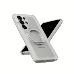 Ples รุ่น Arche Magnetic Ring Stand - เคส Galaxy S25 Ultra - สี Matt Clear (Silver)