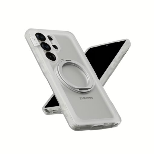 Ples รุ่น Arche Magnetic Ring Stand - เคส Galaxy S25 Ultra - สี Matt Clear (Silver) - Image 6