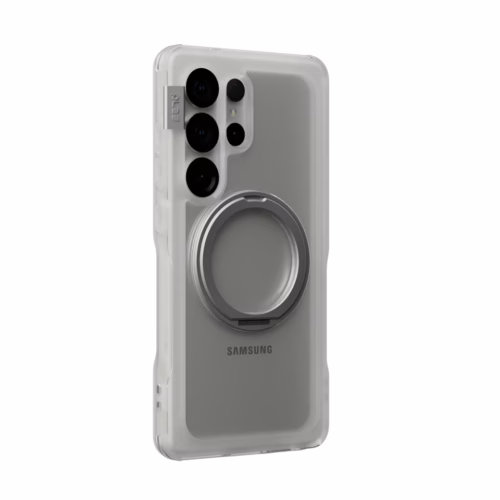 Ples รุ่น Arche Magnetic Ring Stand - เคส Galaxy S25 Ultra - สี Matt Clear (Silver)