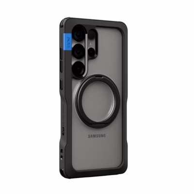 Ples รุ่น Arche Magnetic Ring Stand - เคส Galaxy S25 Ultra - สี Matt Black (Blue)