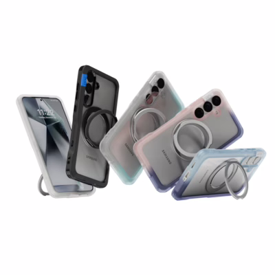 Ples รุ่น Arche Magnetic Ring Stand - เคส Galaxy S25 Ultra - สี Matt Black (Blue)
