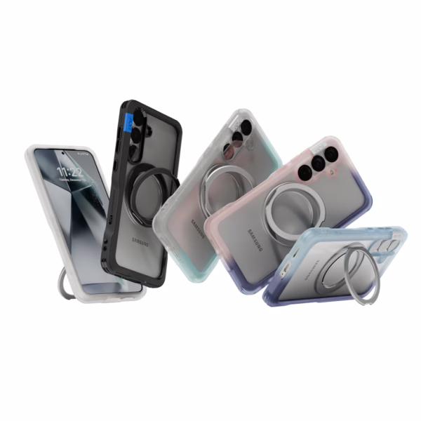 Ples รุ่น Arche Magnetic Ring Stand - เคส Galaxy S25 Ultra - สี Matt Black (Blue)