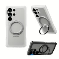 Ples รุ่น Arche Magnetic Ring Stand - เคส Galaxy S25 Ultra - สี Matt Black (Blue)