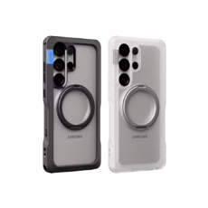 Ples รุ่น Arche Magnetic Ring Stand - เคส Galaxy S25 Ultra - สี Matt Clear (Silver)