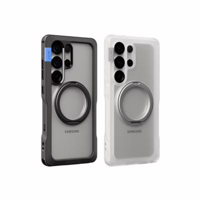 Ples รุ่น Arche Magnetic Ring Stand - เคส Galaxy S25 Ultra - สี Matt Black (Blue)