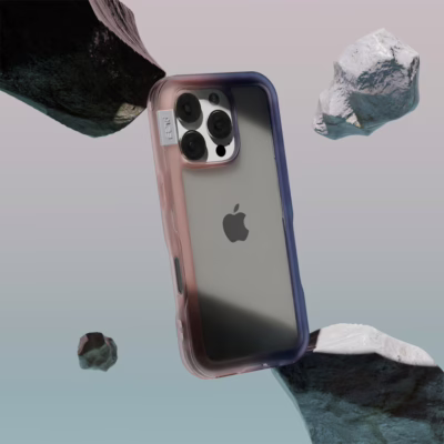 Ples รุ่น Arche TwoFace Magnetic Ring Stand - เคส iPhone 16 Pro Max - สี Transcendent Pink/Future Dusk