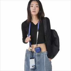 Ples รุ่น Two-Way Strap Premium - สายคล้อง - สี Blue / White - Image 3