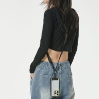 Ples รุ่น Two-Way Strap Premium - สายคล้อง - สี Black