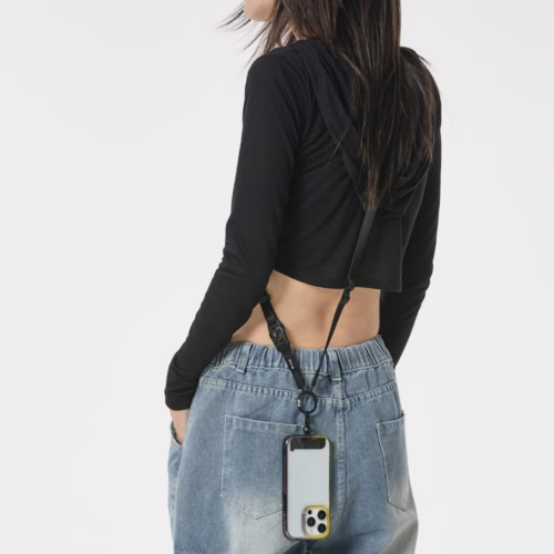 Ples รุ่น Two-Way Strap Premium - สายคล้อง - สี Black