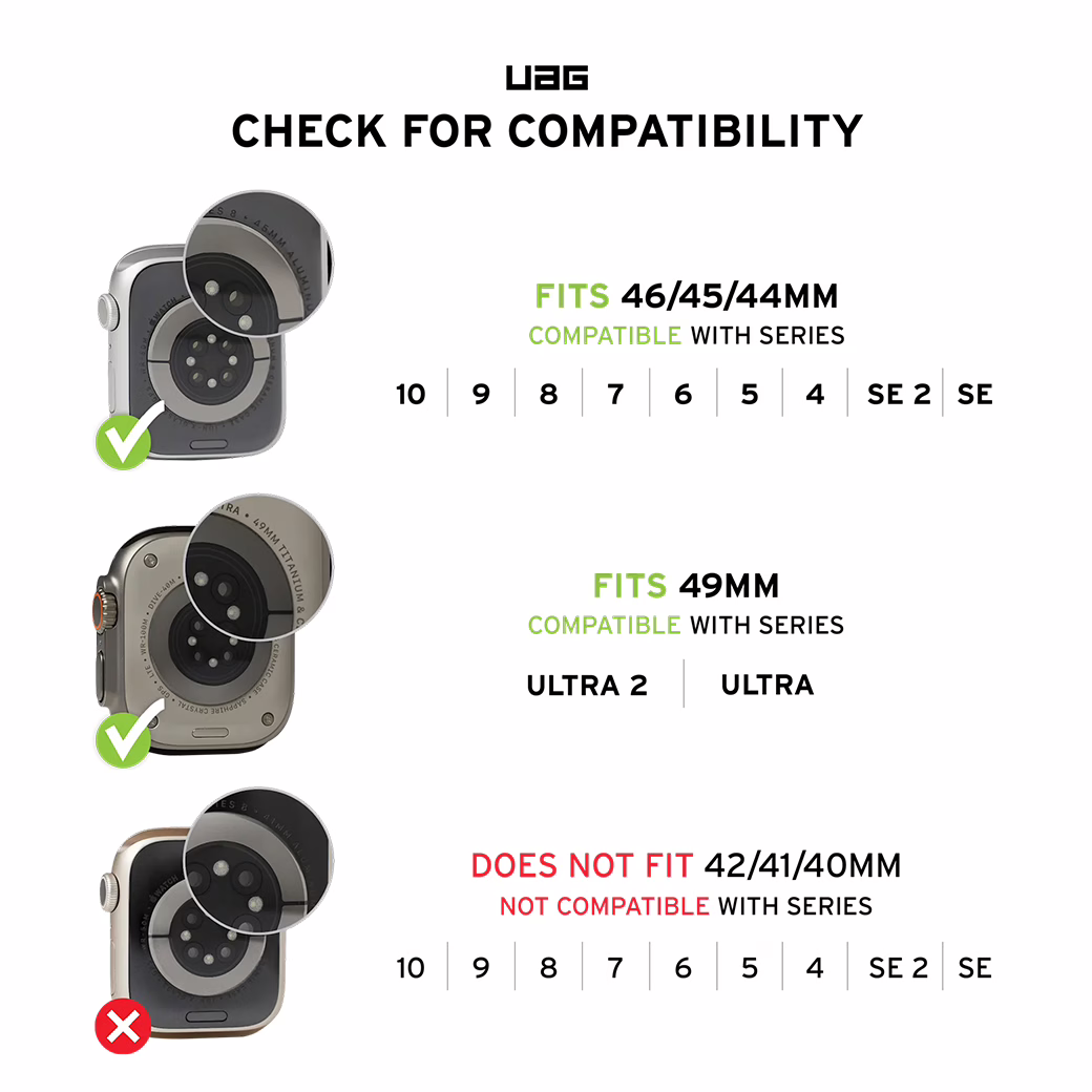 UAG รุ่น Monarch - สายนาฬิกา Apple Watch 42/44/45/49mm - สี Black/Titanium - Image 4