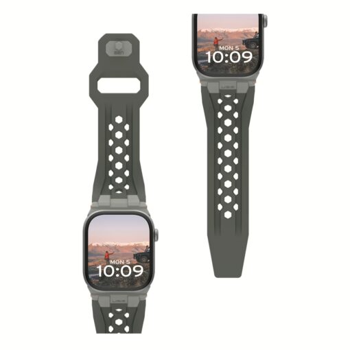 UAG รุ่น Monarch - สายนาฬิกา Apple Watch 42/44/45/49mm - สี Olive/Titanium