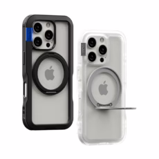 Ples รุ่น Arche Magnetic Ring Stand - เคส iPhone 16 Pro - สี Matt Black (Blue)