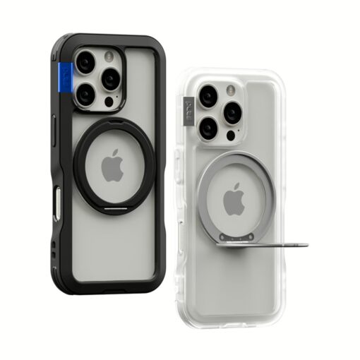 Ples รุ่น Arche Magnetic Ring Stand - เคส iPhone 16 Pro - สี Matt Black (Blue) - Image 3