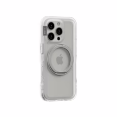 Ples รุ่น Arche Magnetic Ring Stand - เคส iPhone 16 Pro Max - สี Matt Clear (Silver)