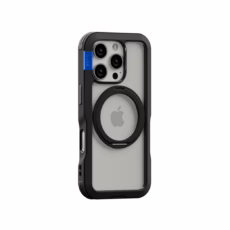 Ples รุ่น Arche Magnetic Ring Stand - เคส iPhone 16 Pro - สี Matt Black (Blue)