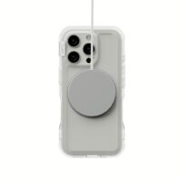 Ples รุ่น Arche Magnetic Ring Stand - เคส iPhone 16 Pro Max - สี Matt Clear (Silver)