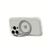 Ples รุ่น Arche Magnetic Ring Stand - เคส iPhone 16 Pro Max - สี Matt Clear (Silver)