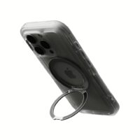 Ples รุ่น Arche Magnetic Ring Stand - เคส iPhone 16 Pro Max - สี Matt Clear (Silver)