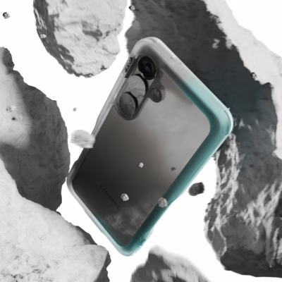 Ples รุ่น Arche TwoFace - เคส Galaxy S25 Plus - สี Silver/Powder Blue