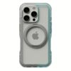 Ples รุ่น Arche TwoFace Magnetic Ring Stand - เคส iPhone 16 Pro Max - สี Silver/Powder Blue