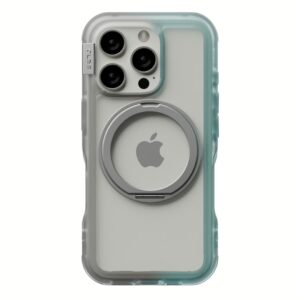 Ples รุ่น Arche TwoFace Magnetic Ring Stand - เคส iPhone 16 Pro Max - สี Silver/Powder Blue