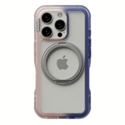 Ples รุ่น Arche TwoFace Magnetic Ring Stand - เคส iPhone 16 Pro Max - สี Transcendent Pink/Future Dusk
